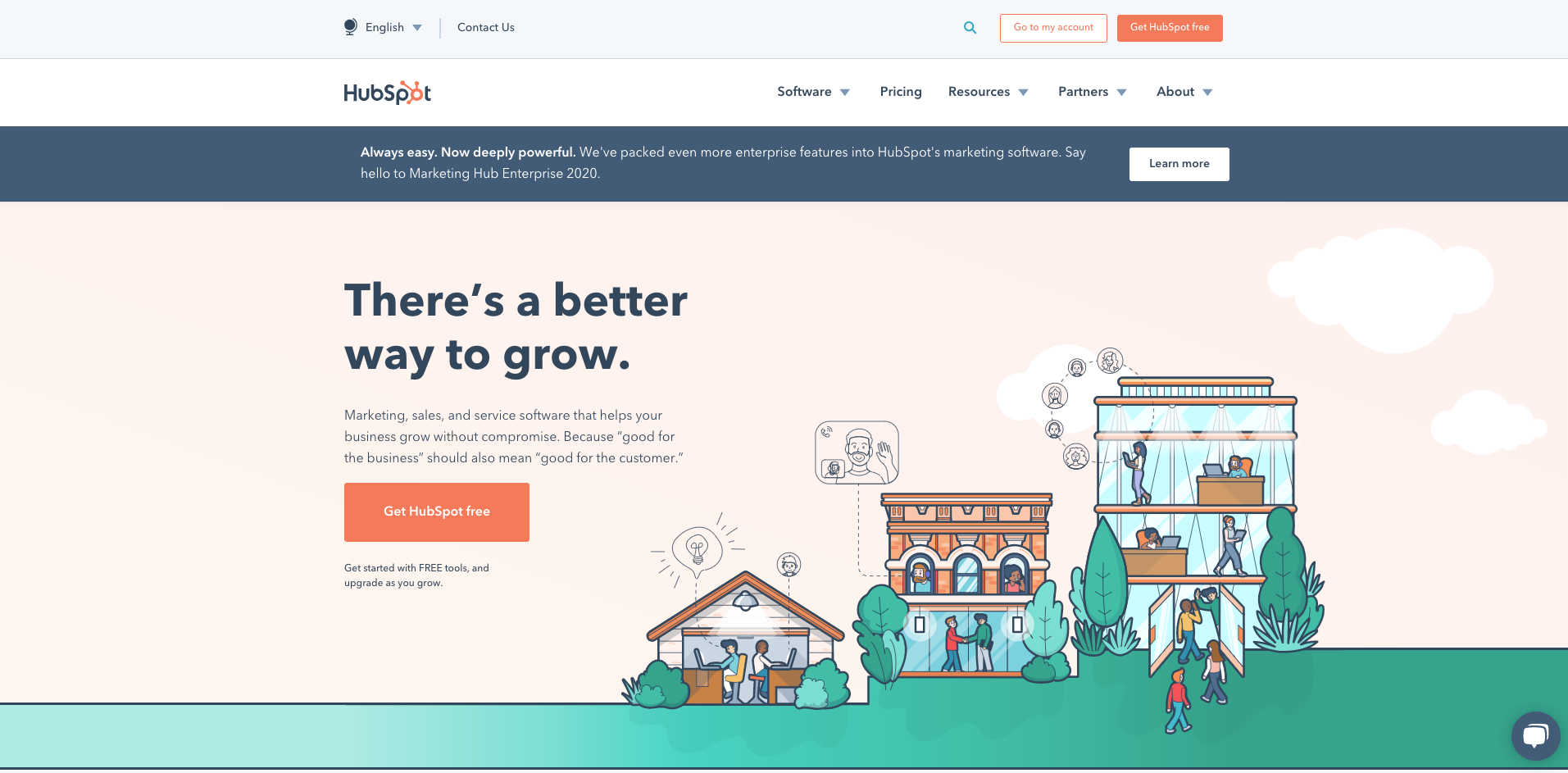 hubspot homepage screenshot