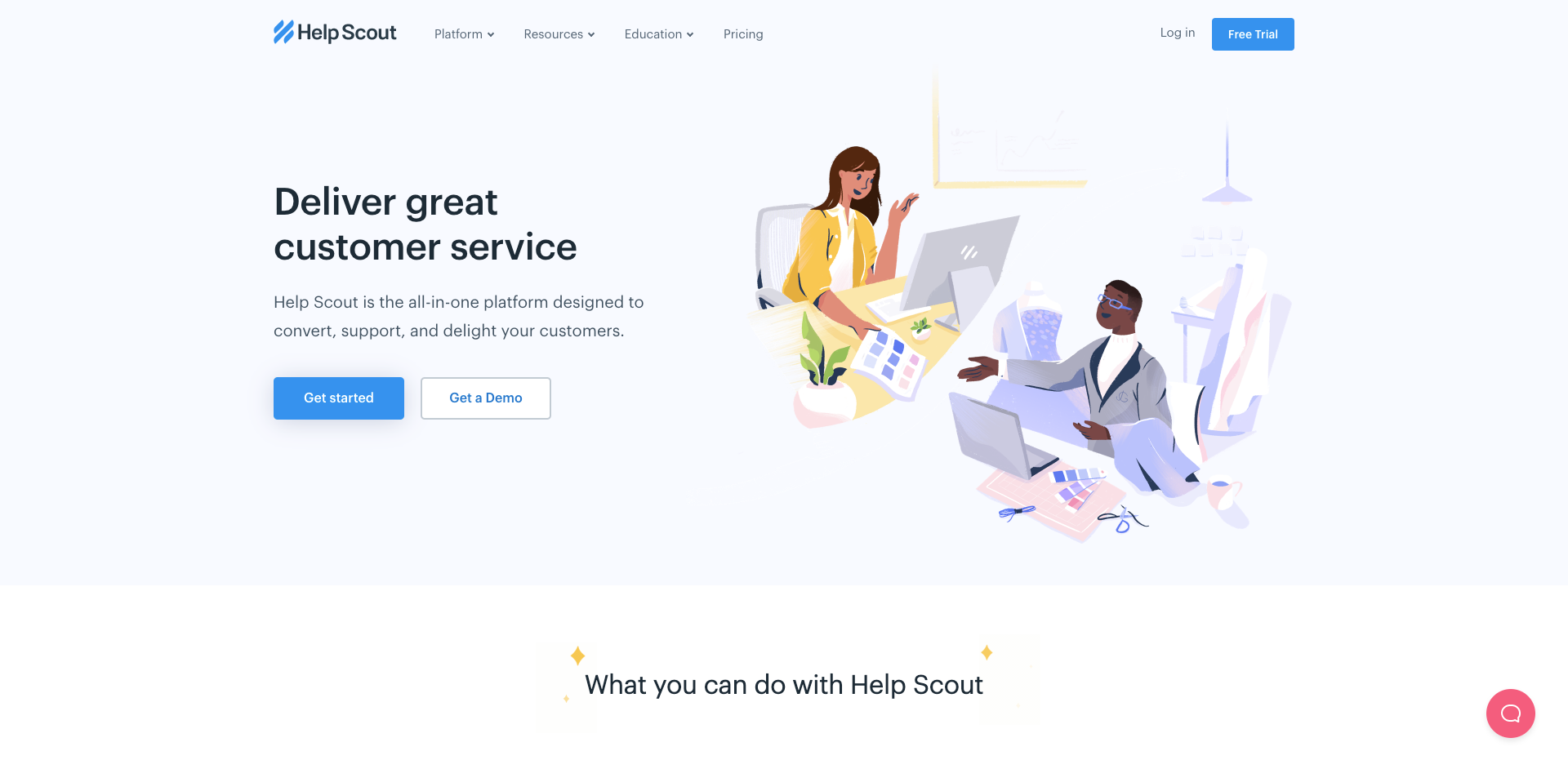 Help Scout website homepage screenshot