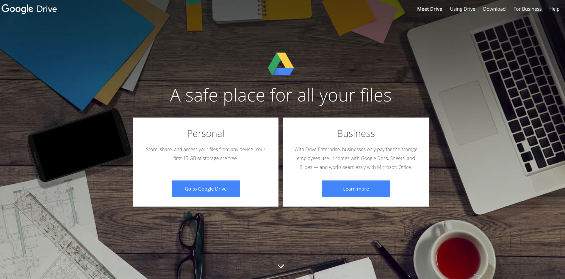 google drive homepage screenshot