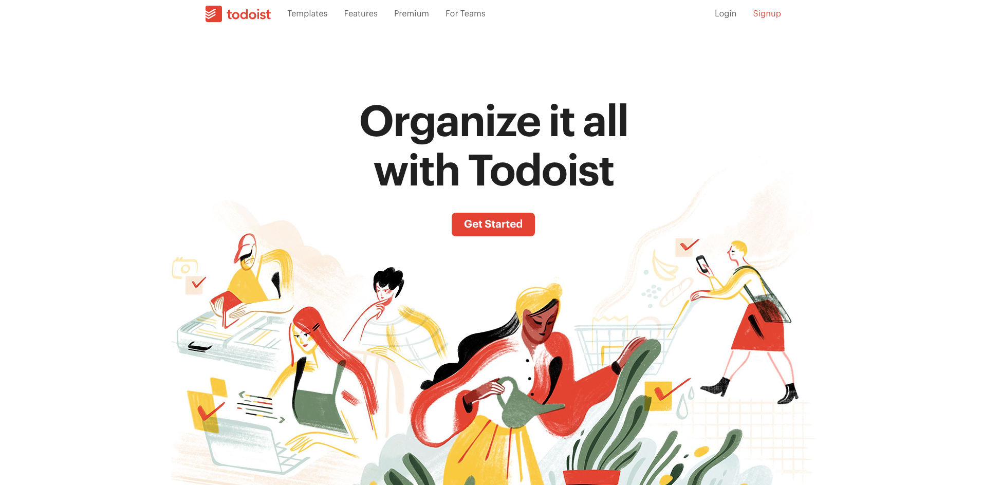 todoist homepage screenshot