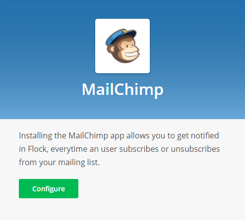 Screenshot: Flock integration with MailChimp