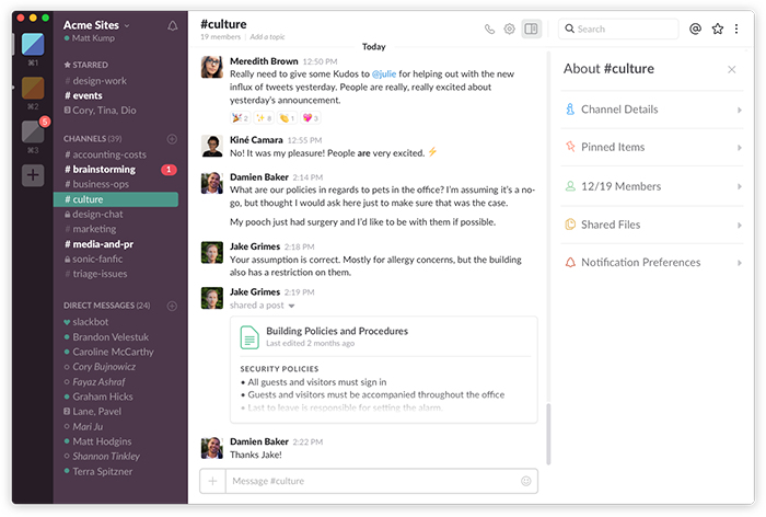 Slack UI