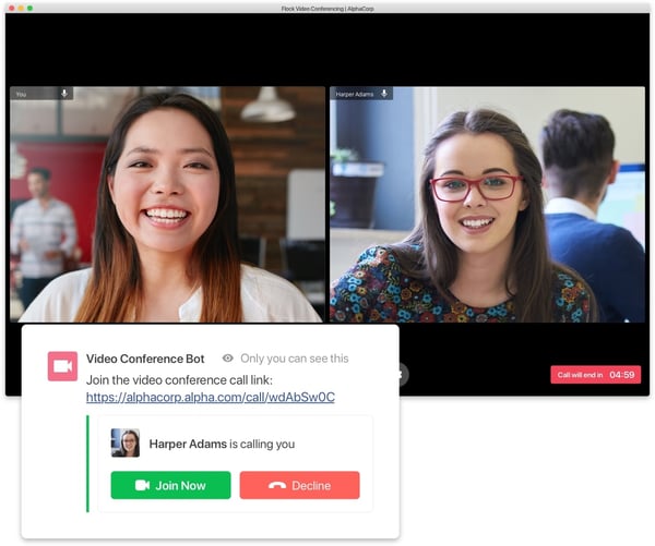 Video conferencing with Flock