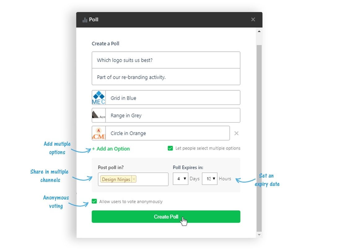 Creating a poll in Flock