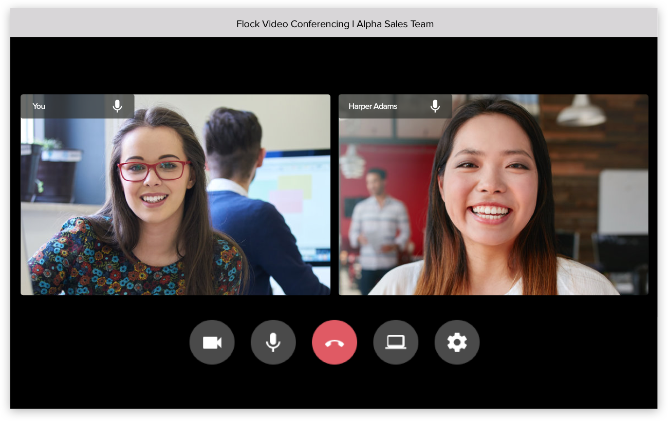 View of Flock Video Conferencing