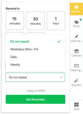 Screenshot: repeating reminders in Flock