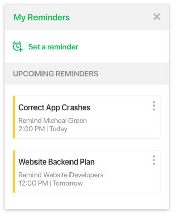 Screenshot: Flock Reminders tool