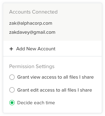 Screenshot: grant permissions in Flock