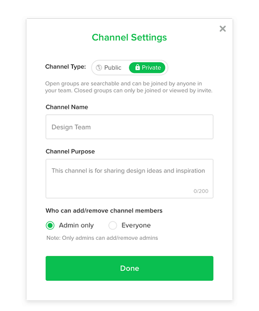 Flock channel settings