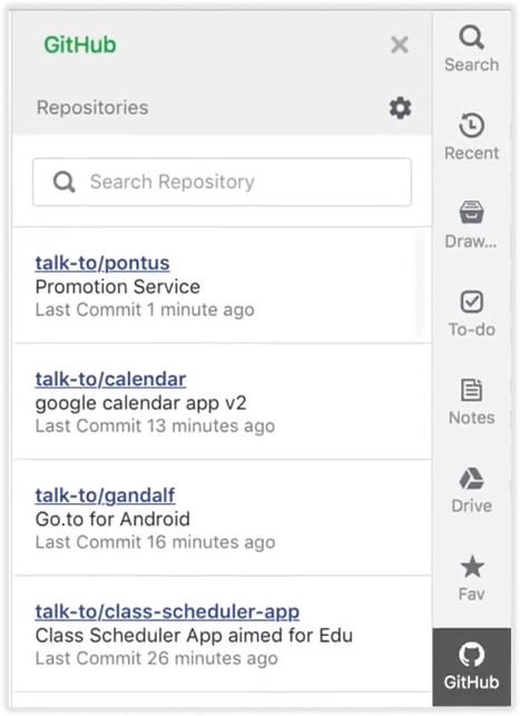 Screenshot: GitHub repository in Flock