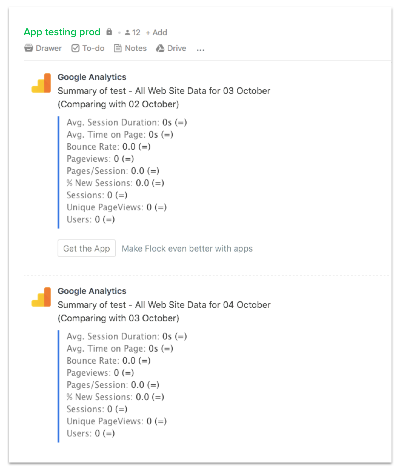 Google Analytics integration in Flock